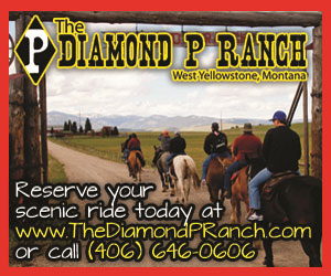 Diamond P Ranch Horseback Rides - Guided horseback rides on trails through the mountains that surround West Yellowstone, Montana since 1953. Three ride choices each day with one ride on Sundays.