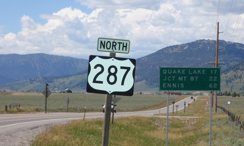 Highway Signs to Quake Lake and Ennis